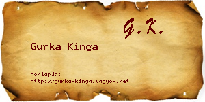 Gurka Kinga névjegykártya